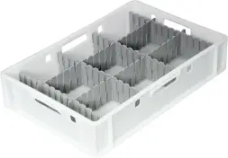 Ящик пластиковый сплошной Е1 (евроформат), 600x400x120 мм, 25 л, белый [205 м]